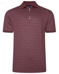 KAM Foil Print Polo Shirt Fig